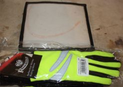 Carriage number holder & a pair of Hi-Viz winter gloves