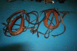 Incomplete set of brown Tandem collar harness.