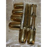 Bag of brass shaft fittings including shaft tips & breeching staples