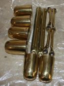 Bag of brass shaft fittings including shaft tips & breeching staples