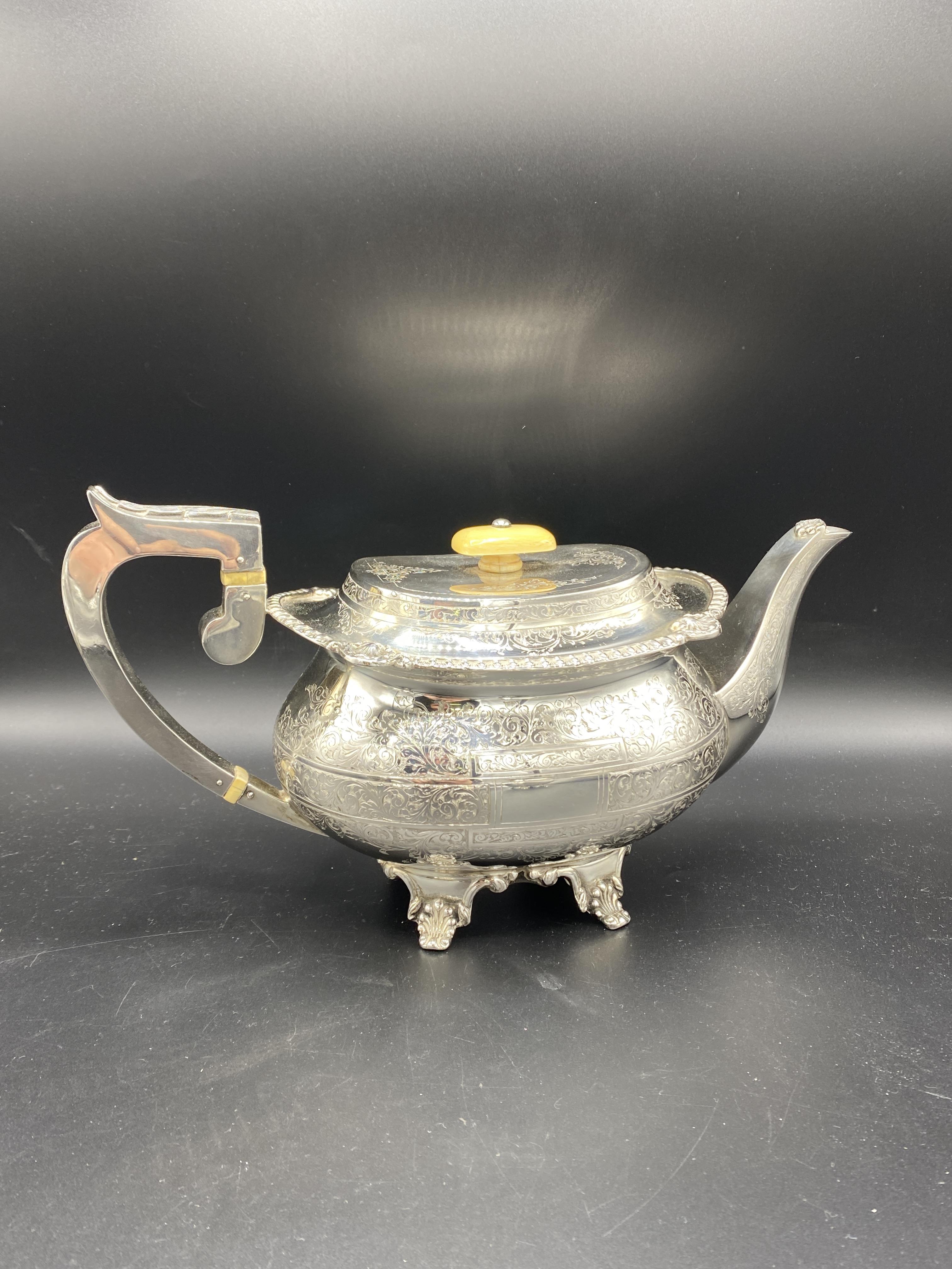 Silver four piece tea set, 1937 - Image 5 of 10