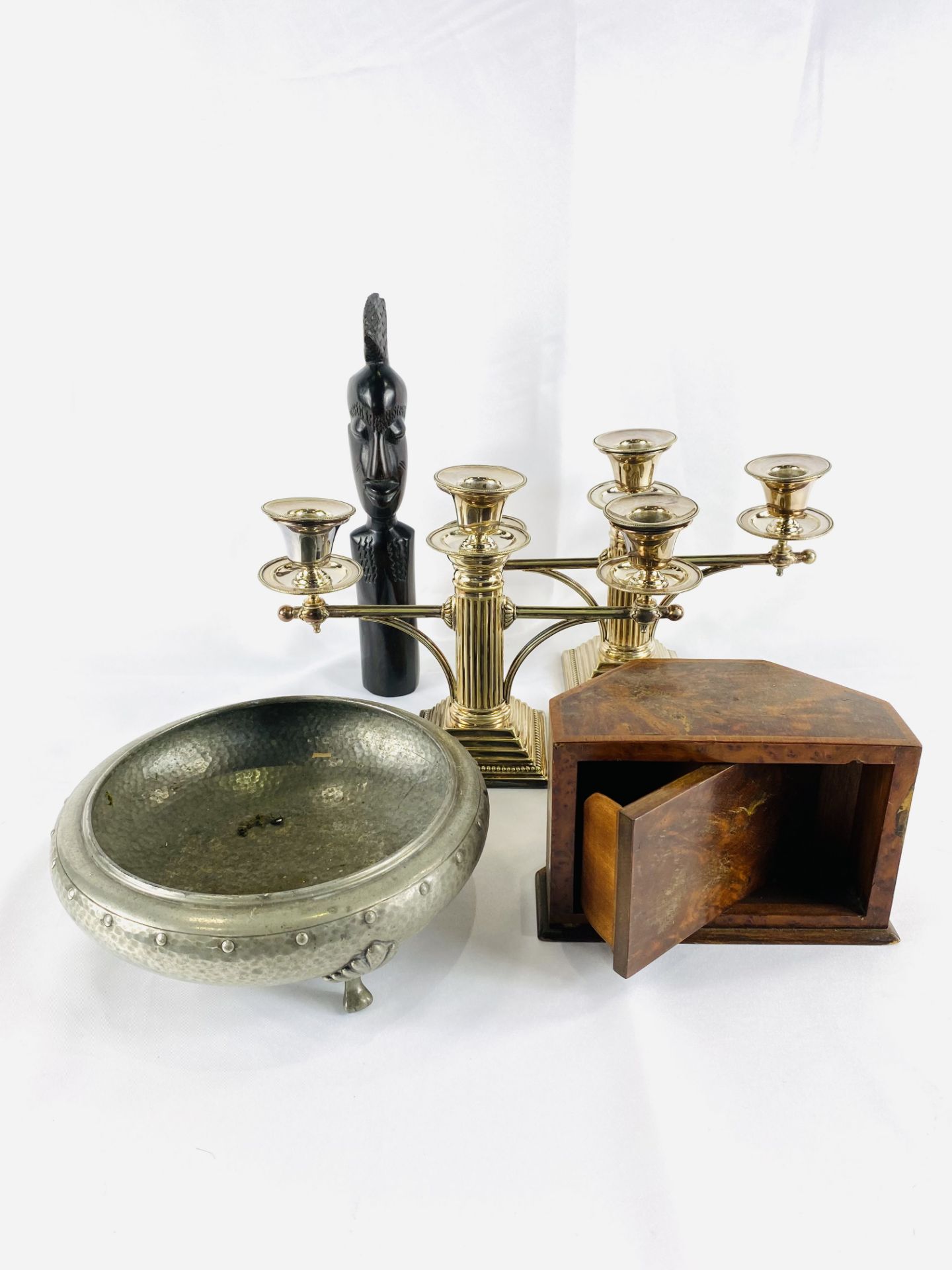 A pair of silver plate candelabra and other items - Image 4 of 6