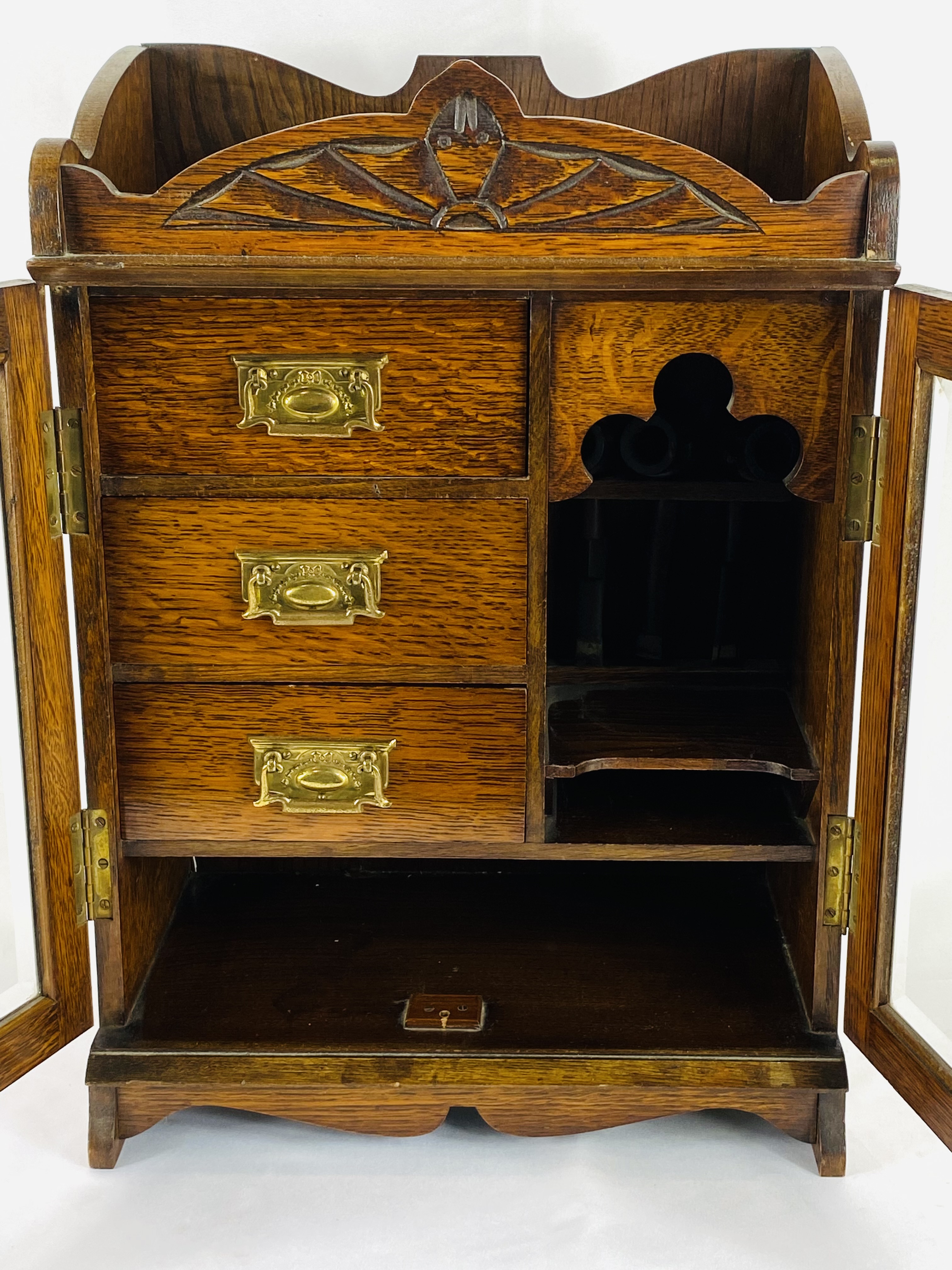 Oak smokers cabinet - Image 4 of 4