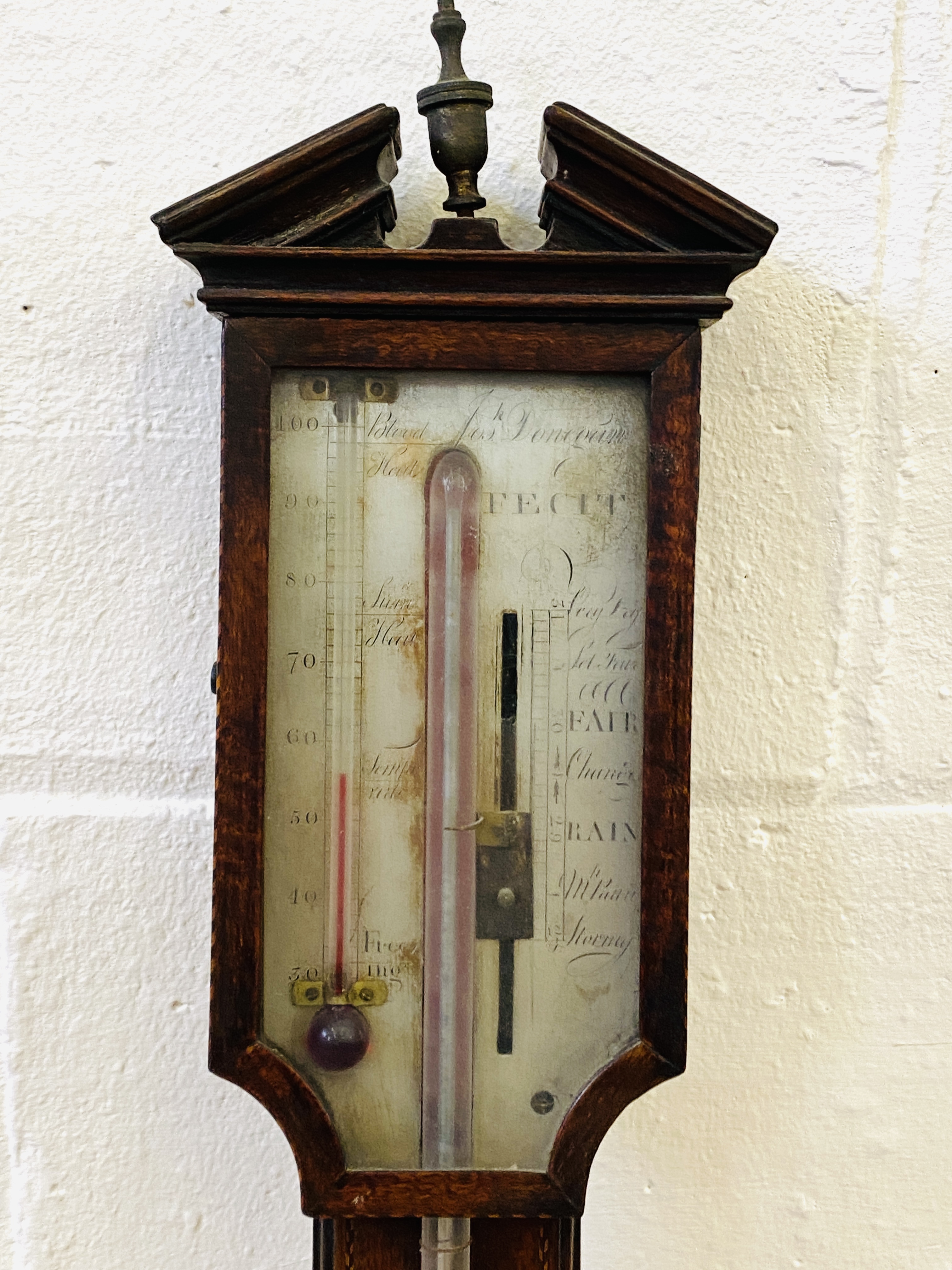 Mahogany stick barometer - Image 2 of 4