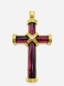 Theo Fennell 18ct gold and amethyst cross