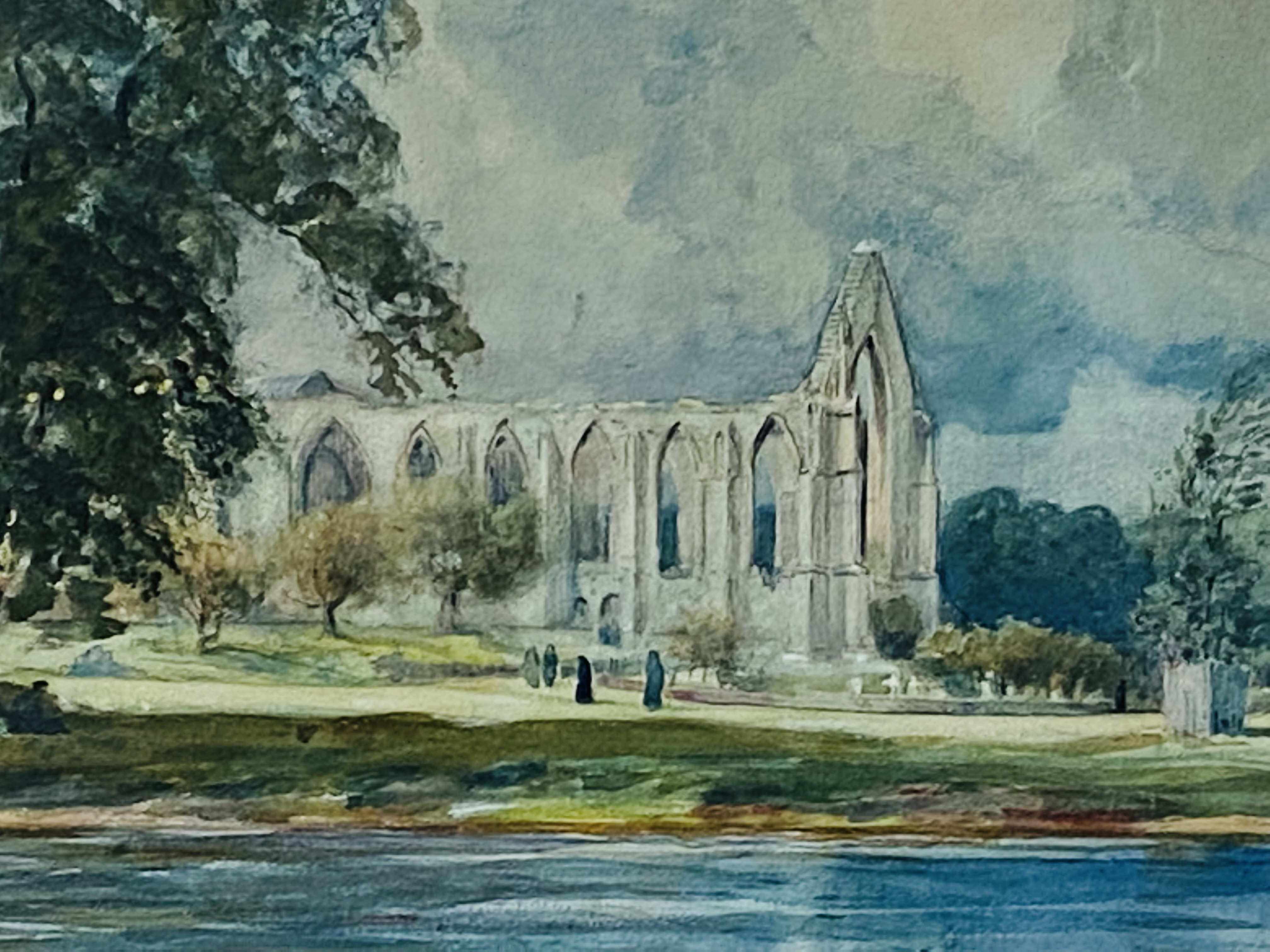 Framed and glazed watercolour of Tintern Abbey - Image 2 of 5