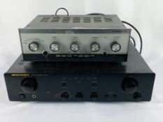 Leak stereo amplifier together with a Marantz amplifier