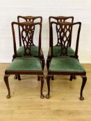 Four mahogany dining chairs