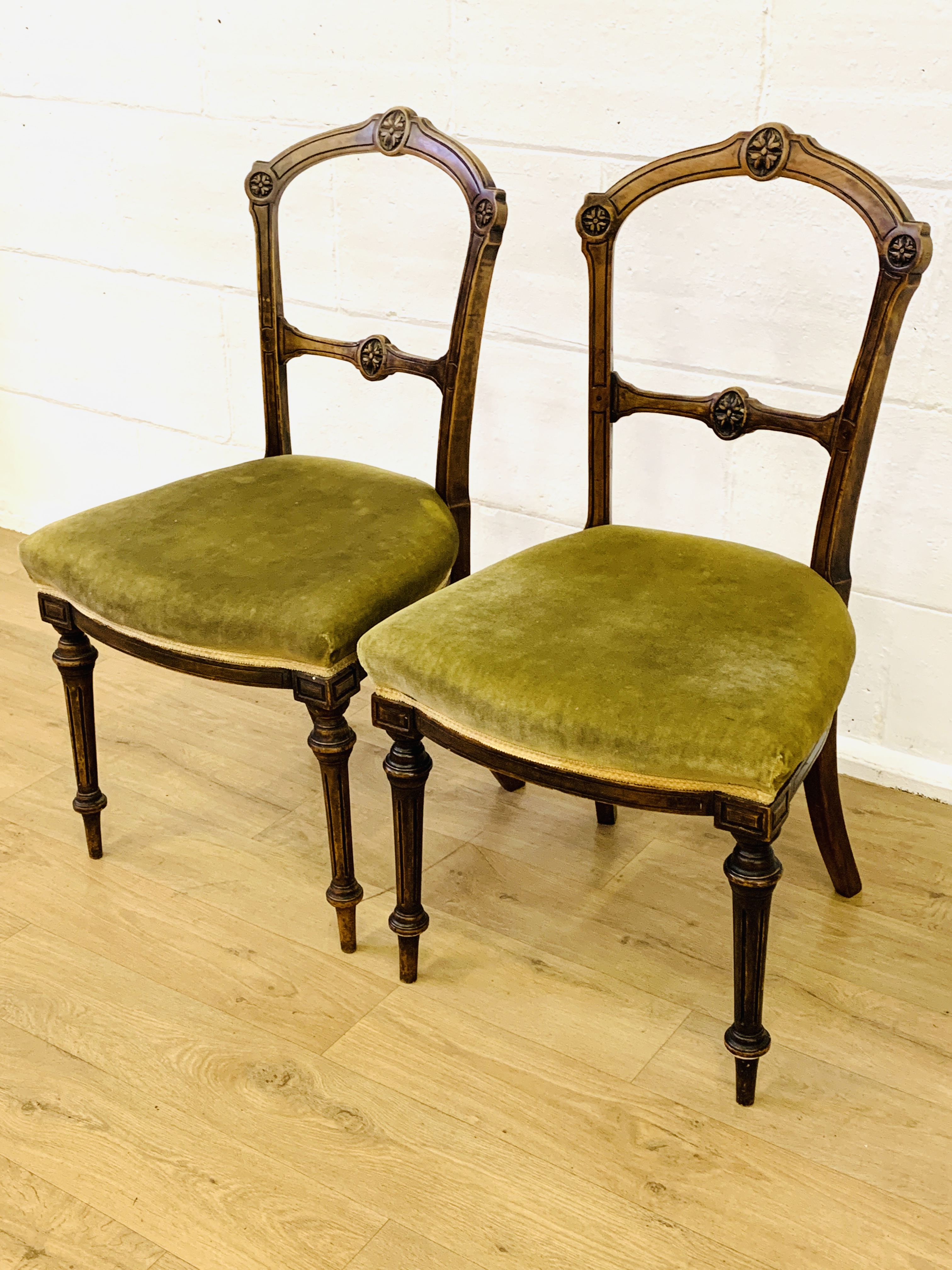 Pair of Victorian dining chairs - Image 3 of 4
