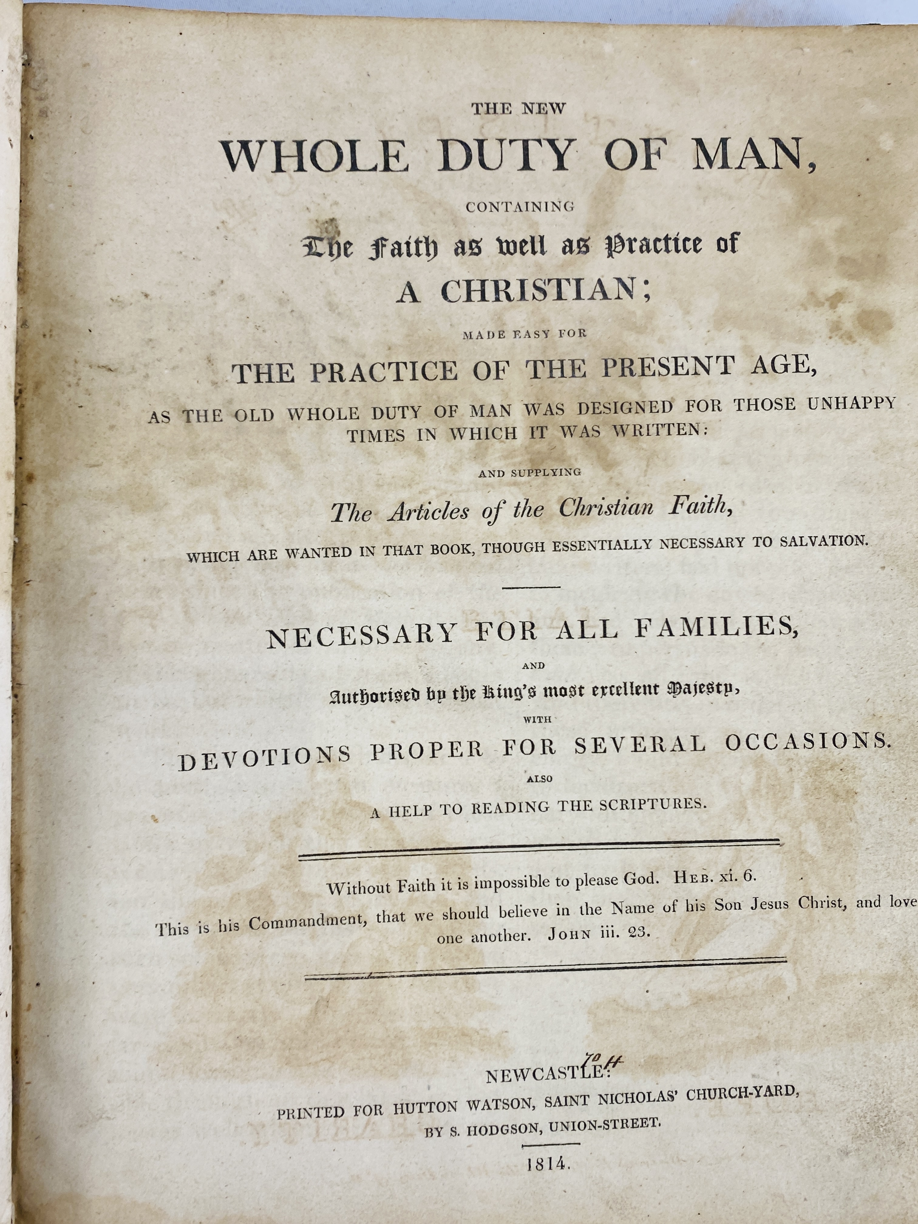 The Whole Duty of Man, printed Hutton Watson, 1814 - Image 3 of 4