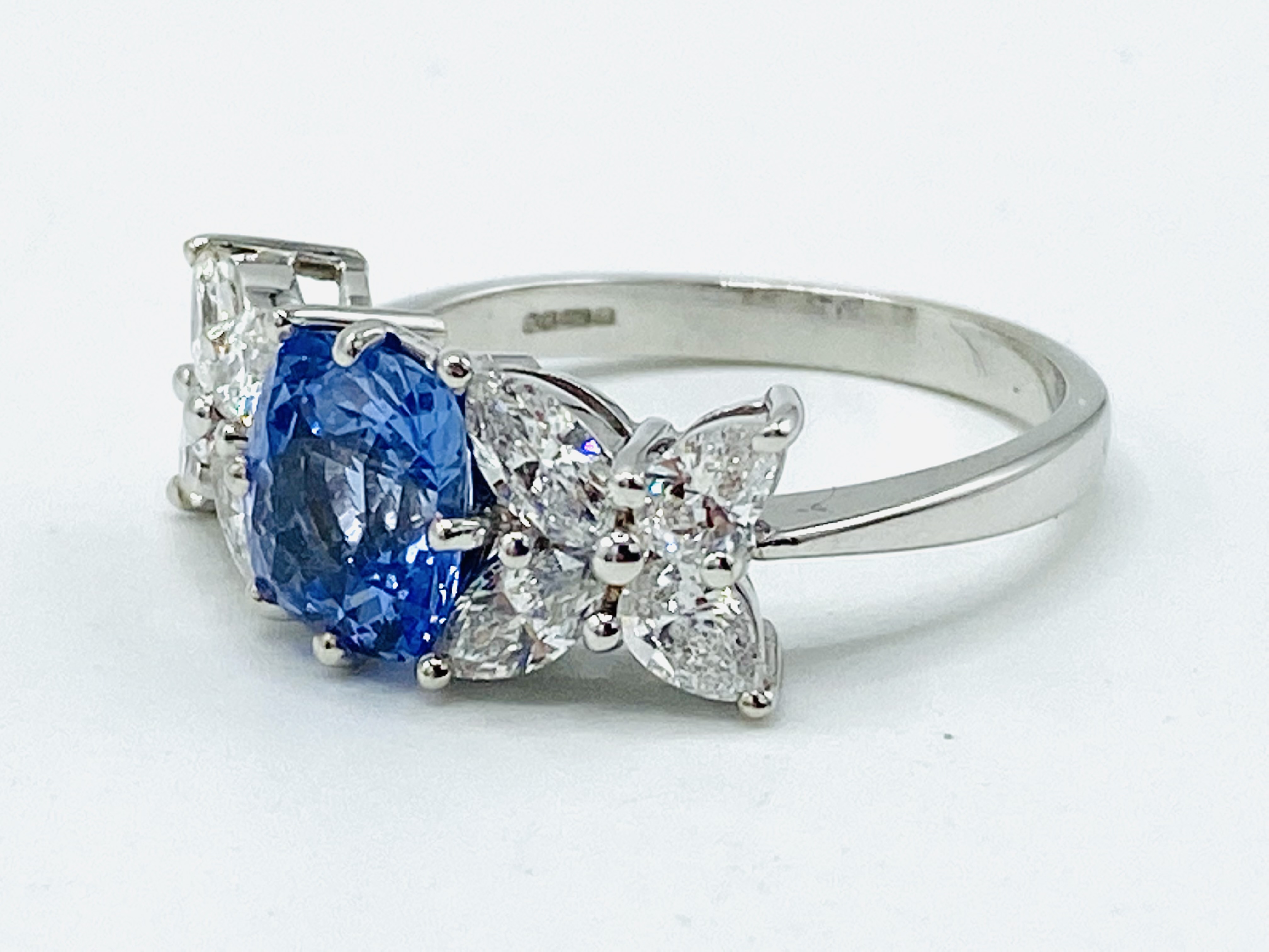 18ct white gold, tanzanite and diamond ring - Image 2 of 5