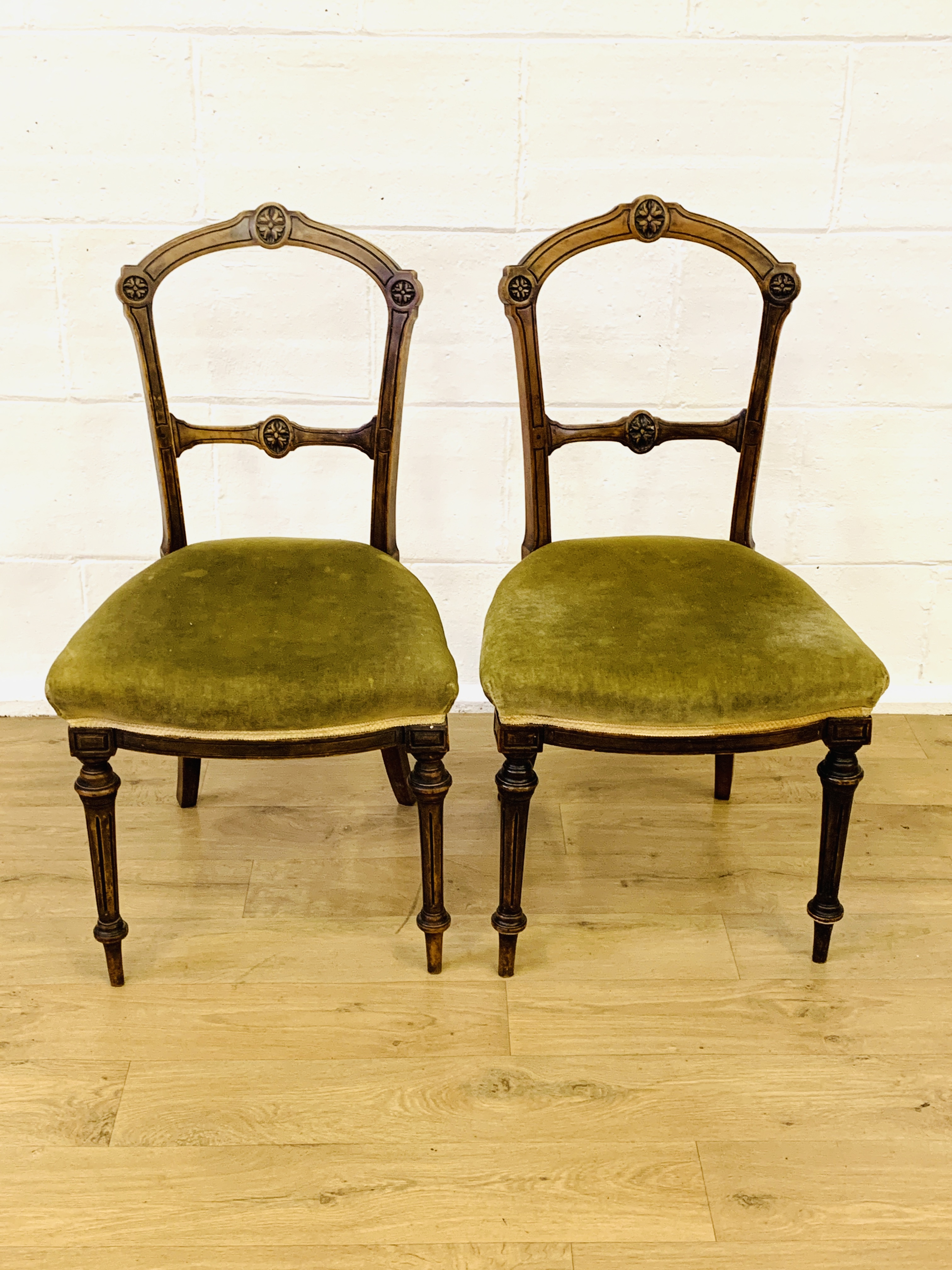 Pair of Victorian dining chairs