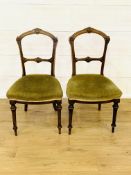 Pair of Victorian dining chairs