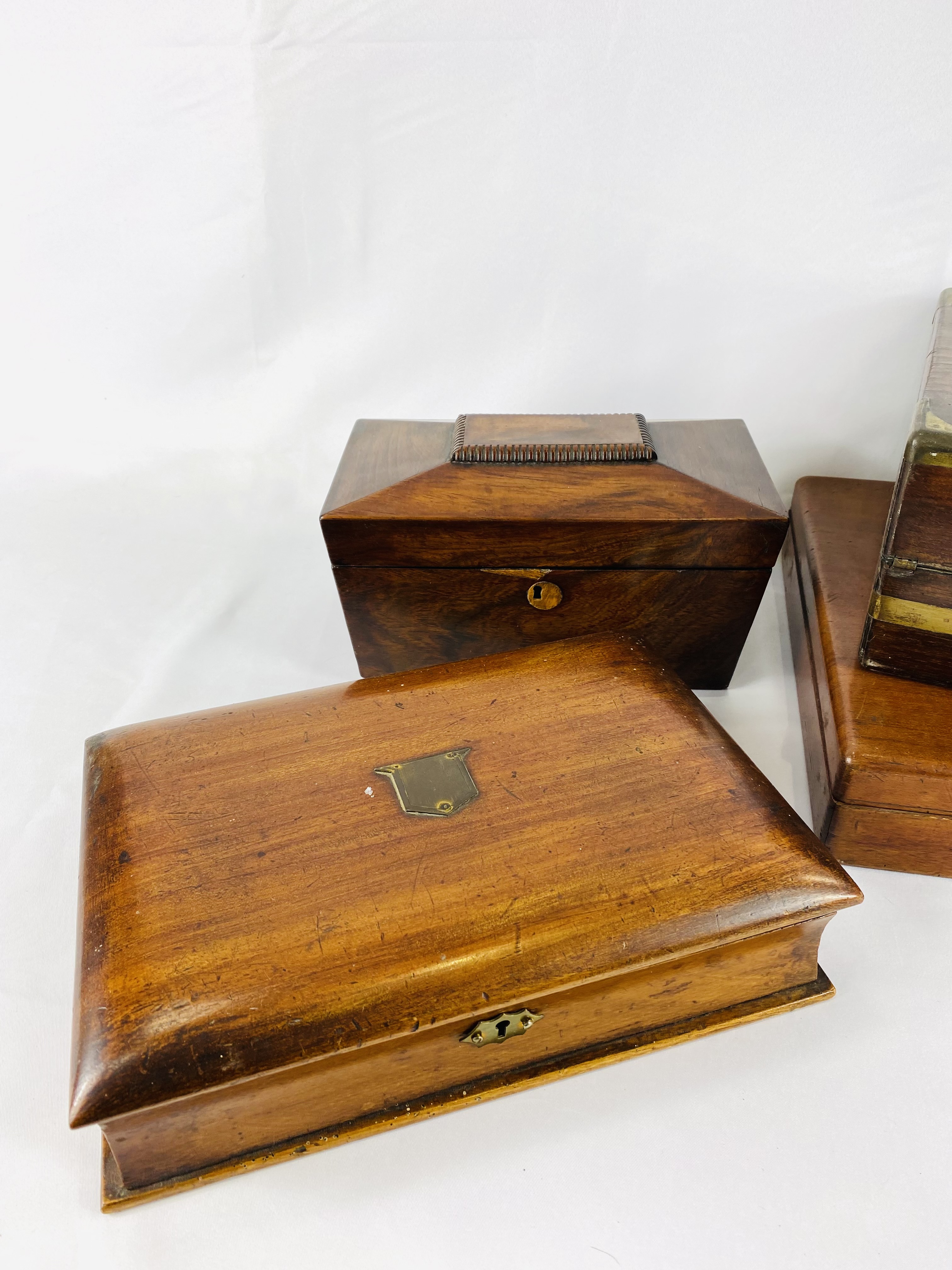 Rosewood writing box together with other boxes - Image 3 of 4