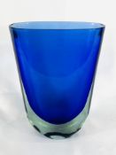 Blue art glass vase