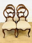 Four balloon back dining chairs