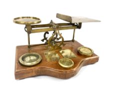 Set of brass postal scales