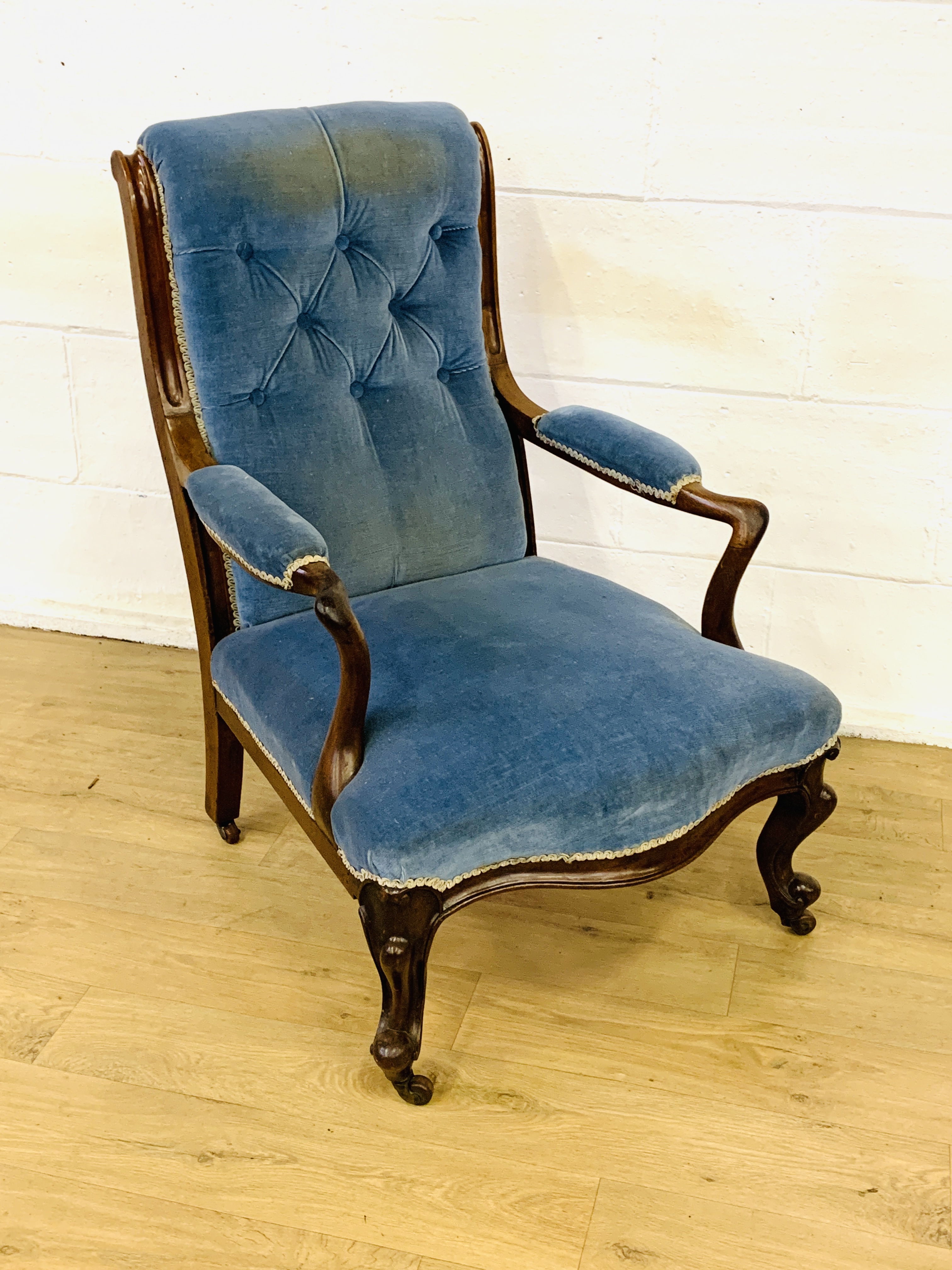 Mahogany open armchair