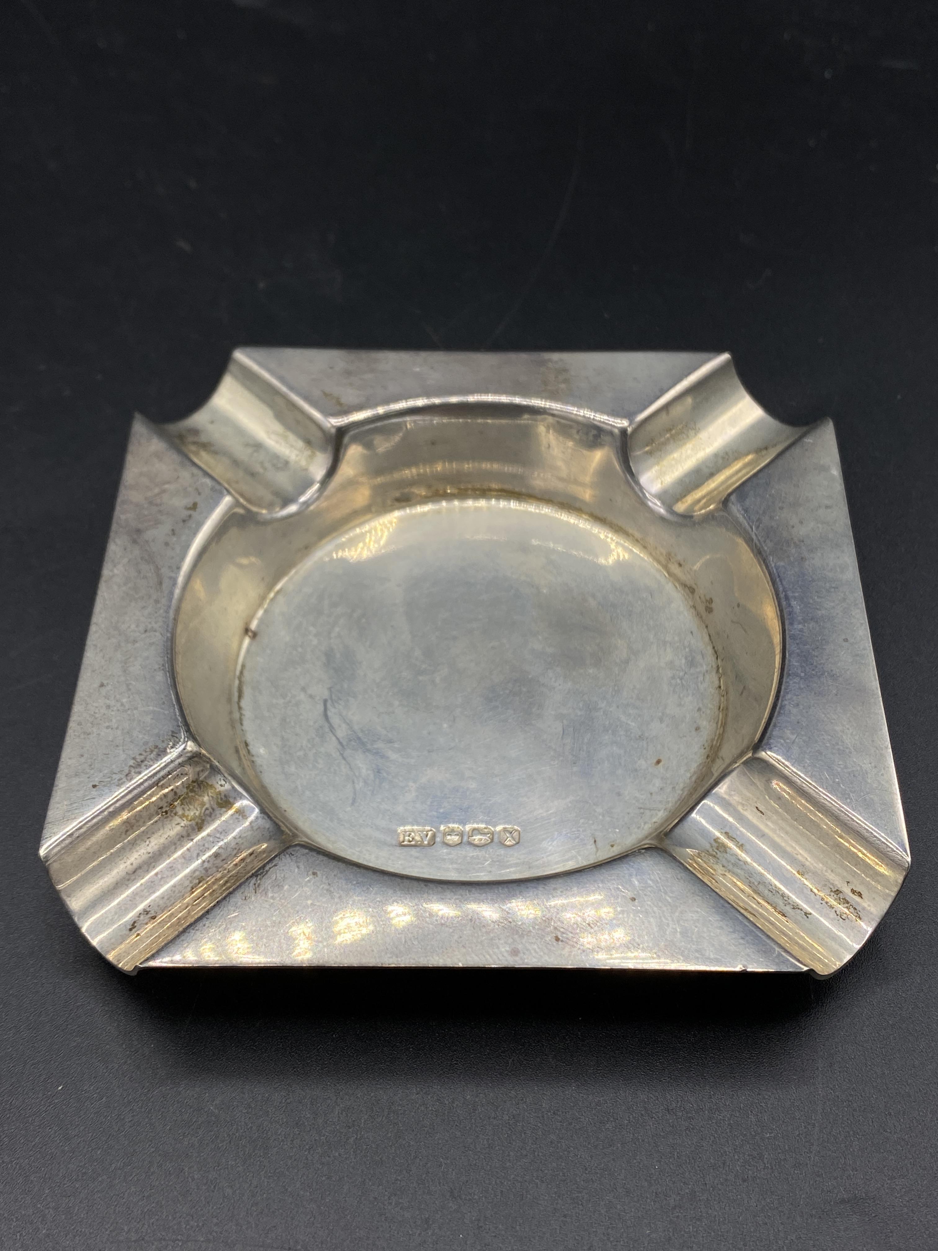 Silver ashtray together with other silver items - Image 5 of 7