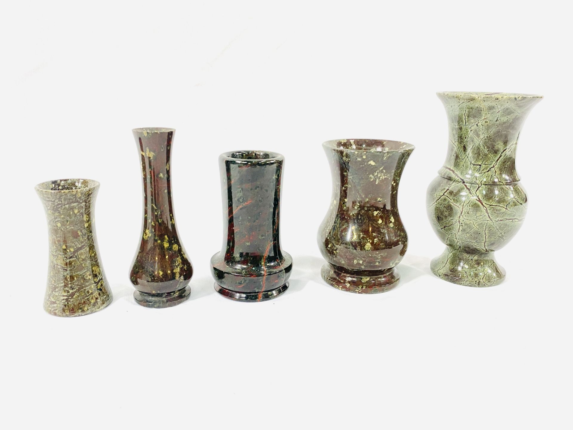 Collection of marble vases and dishes - Image 4 of 8