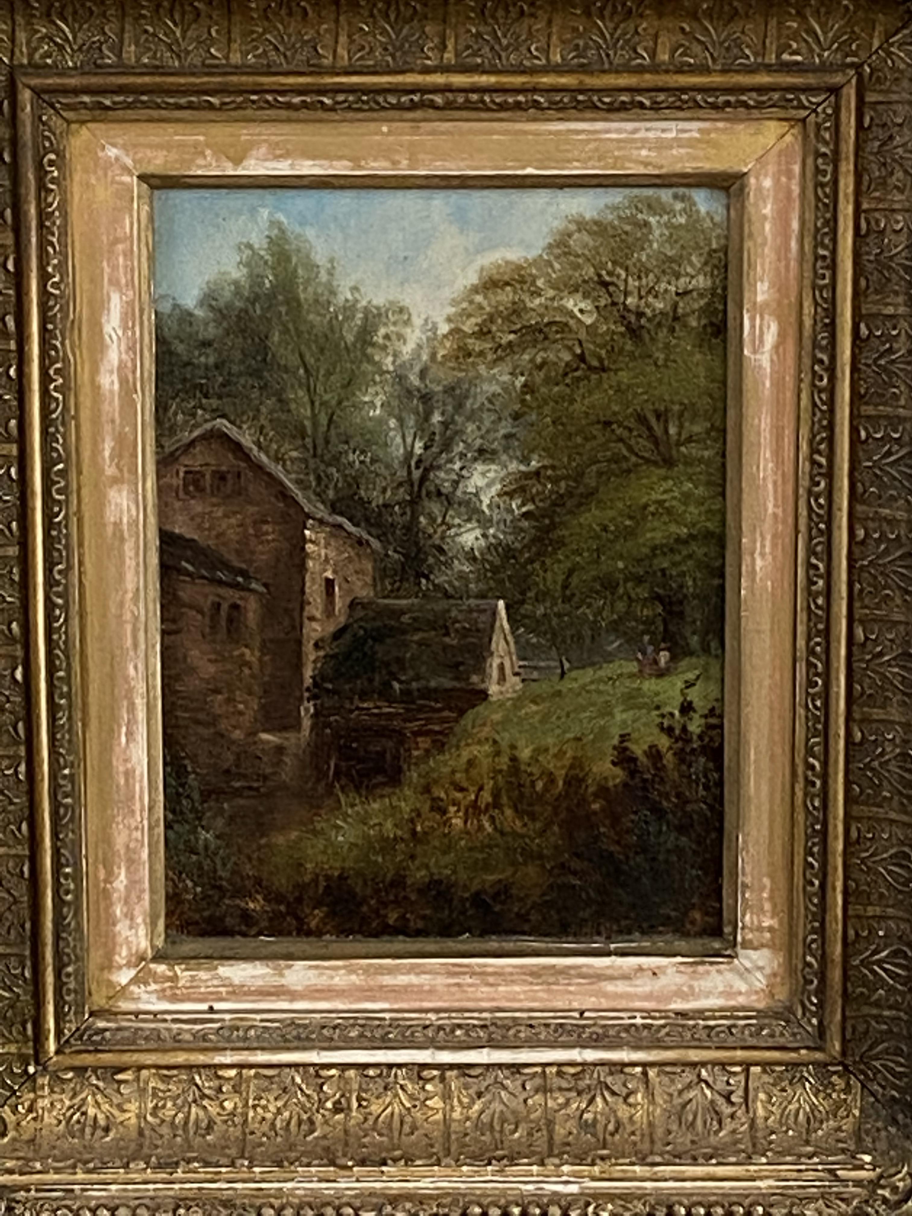 Oil on canvas of a watermill