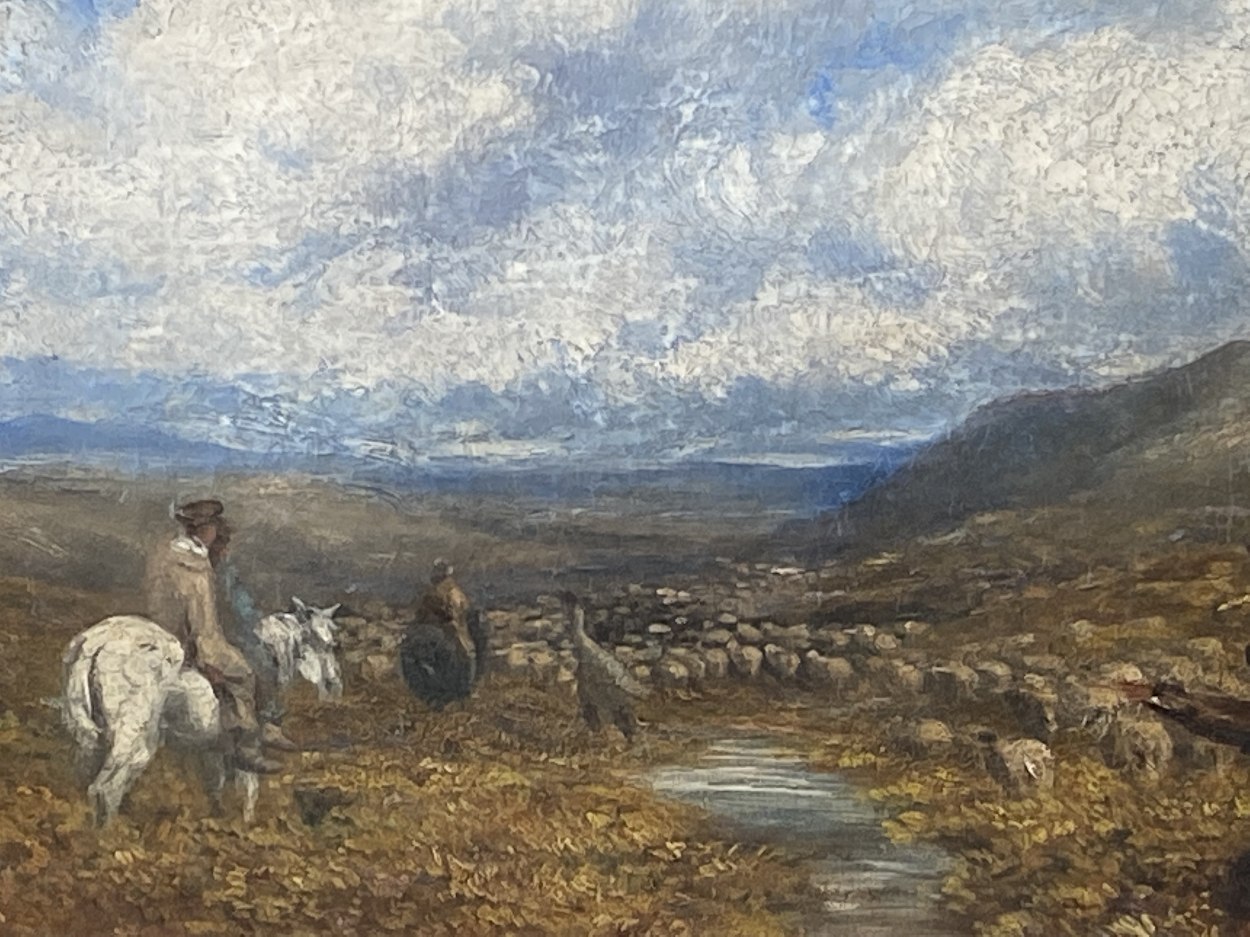 Framed oil on canvas 'Driving the Flock' - Image 4 of 4