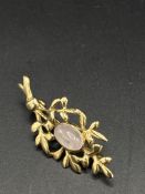 9ct gold floral brooch