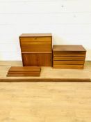 Teak modular wall unit