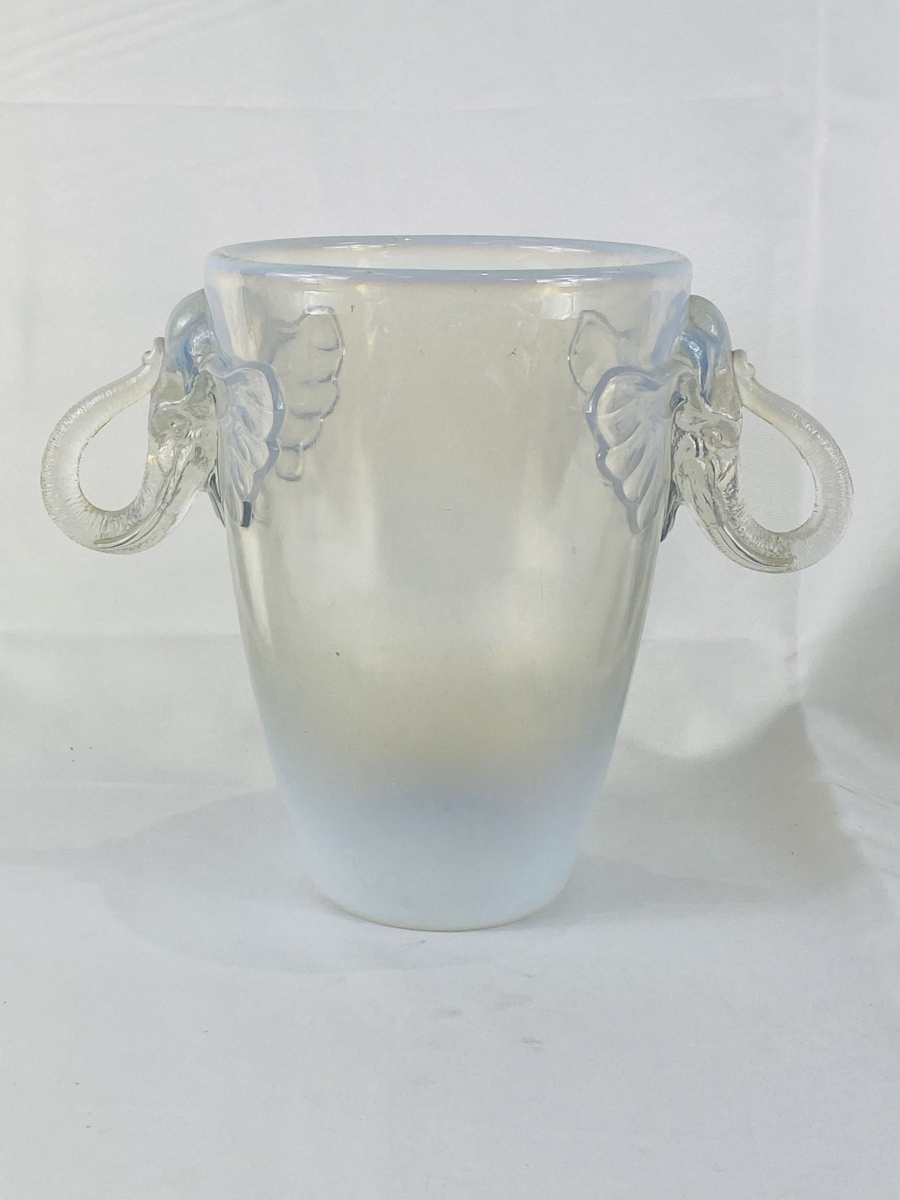 Vaseline glass vase