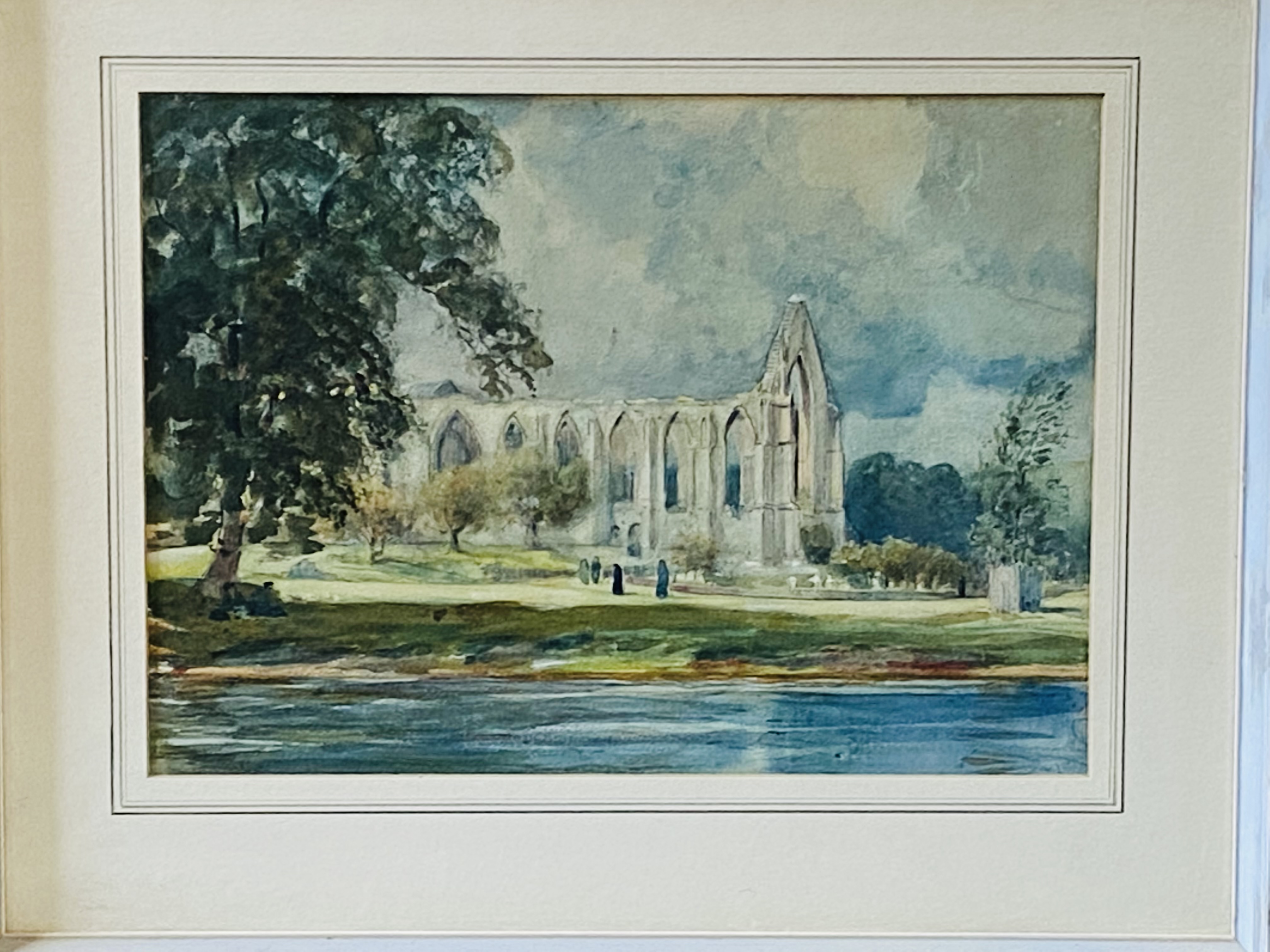Framed and glazed watercolour of Tintern Abbey - Image 3 of 5