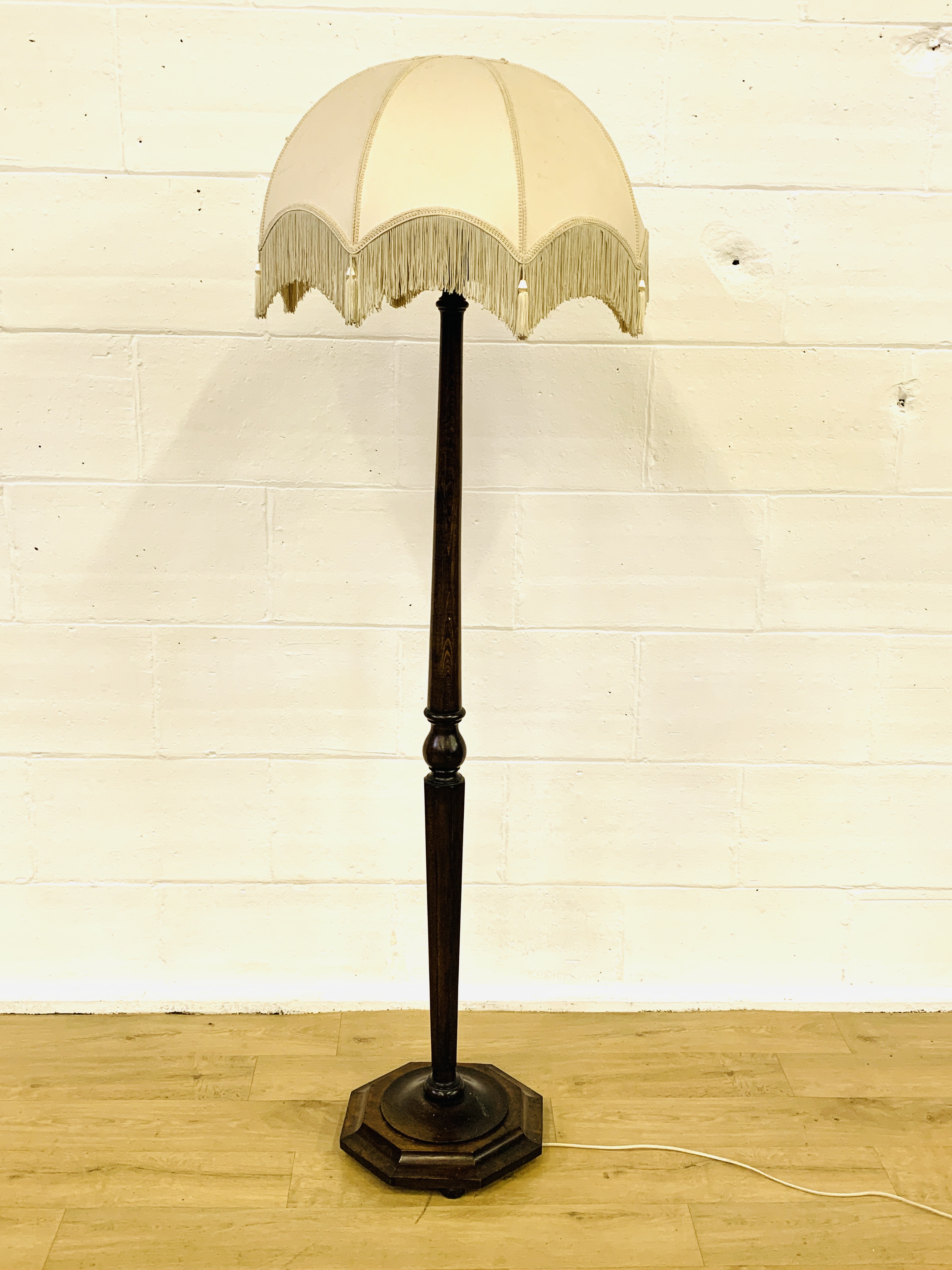 Oak standard lamp