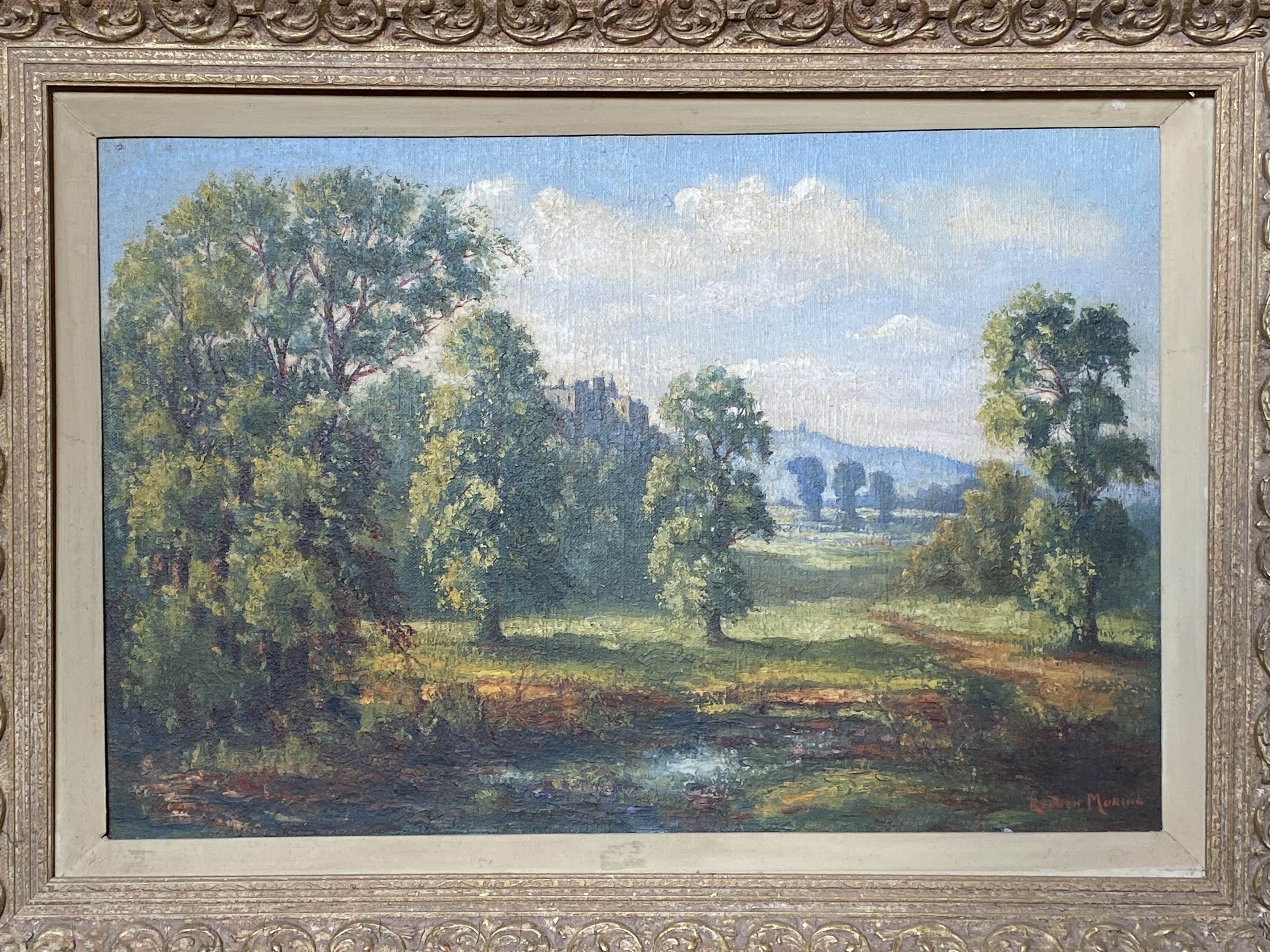 Oil on canvas signed by Reuben Morning
