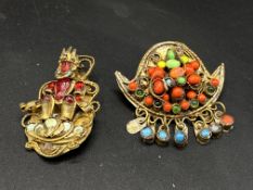 Two Nepalese brooches