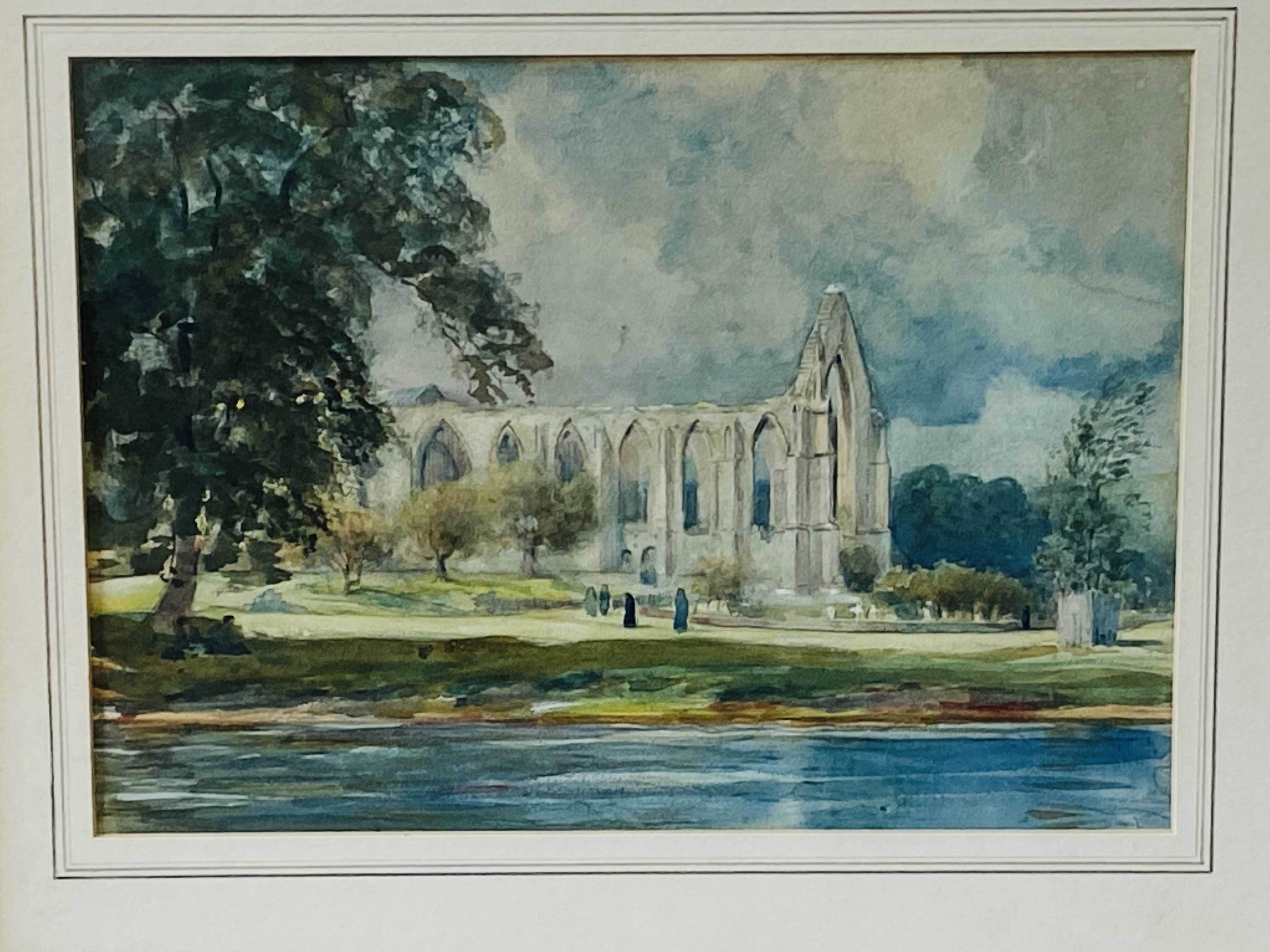 Framed and glazed watercolour of Tintern Abbey