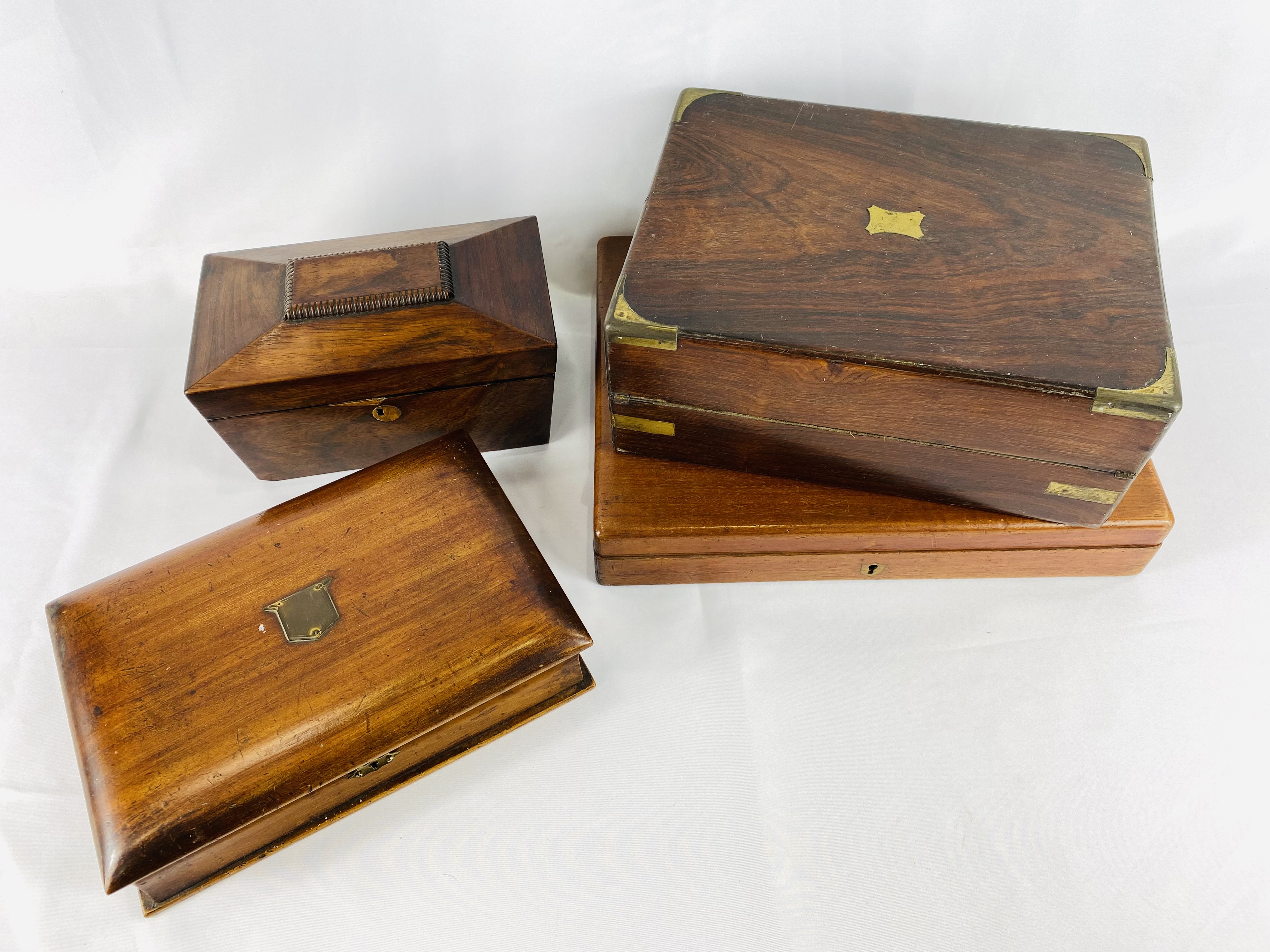 Rosewood writing box together with other boxes - Image 4 of 4
