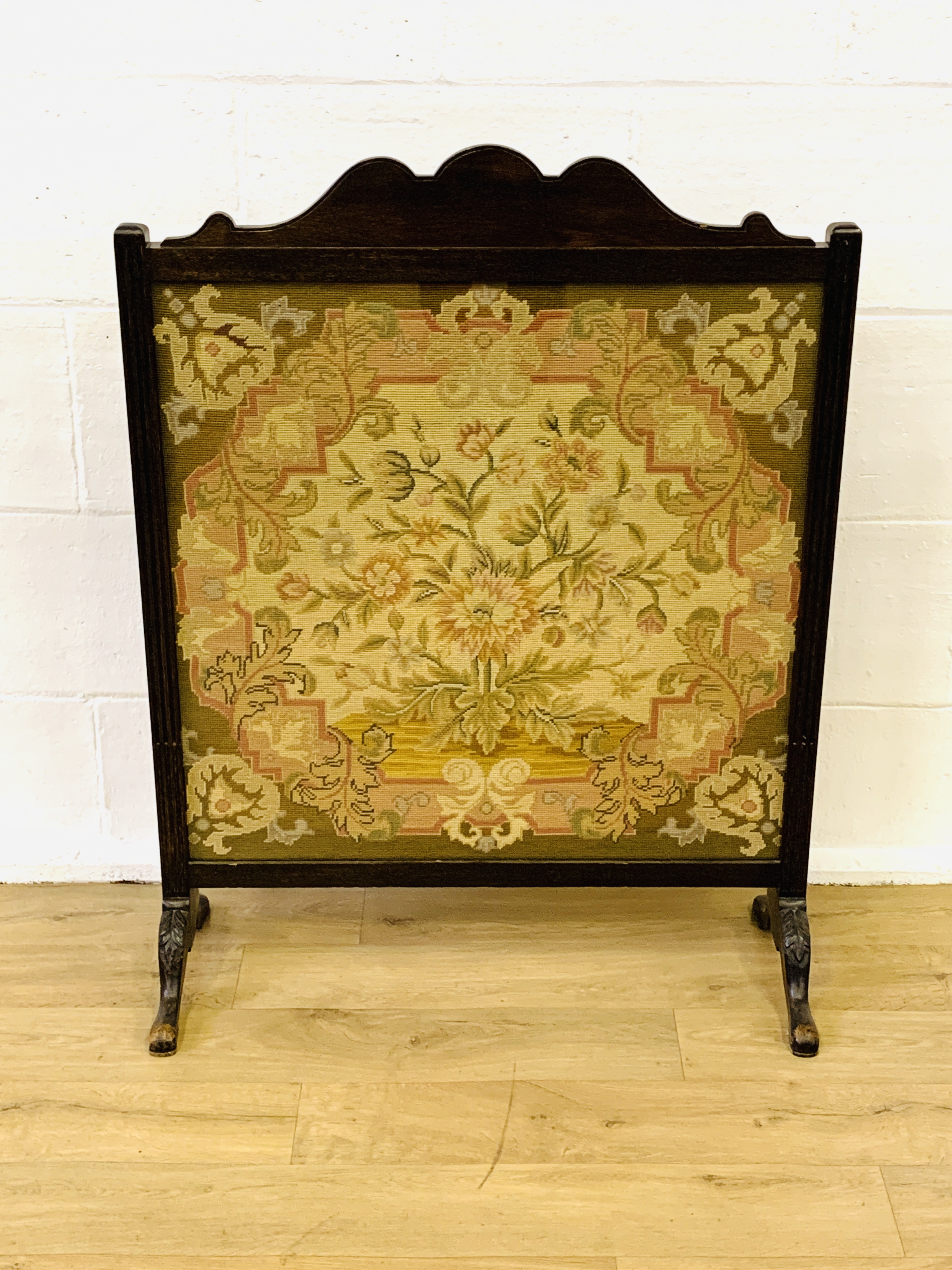 Oak framed tapestry fire screen