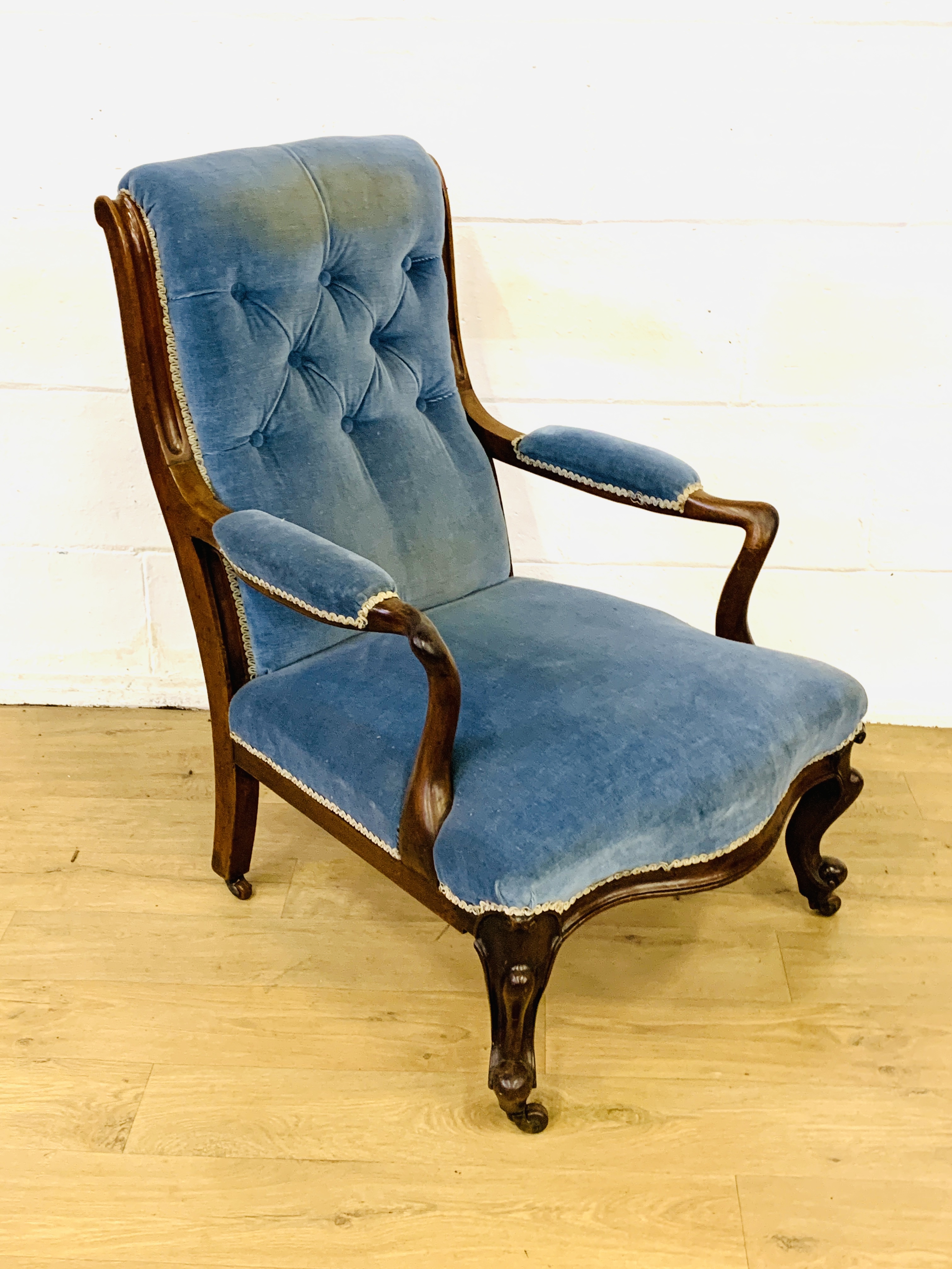 Mahogany open armchair - Image 5 of 5