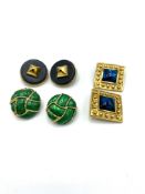 Pair of Yves St Laurent earrings together with two other pairs of earrings