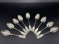 Nine silver spoons