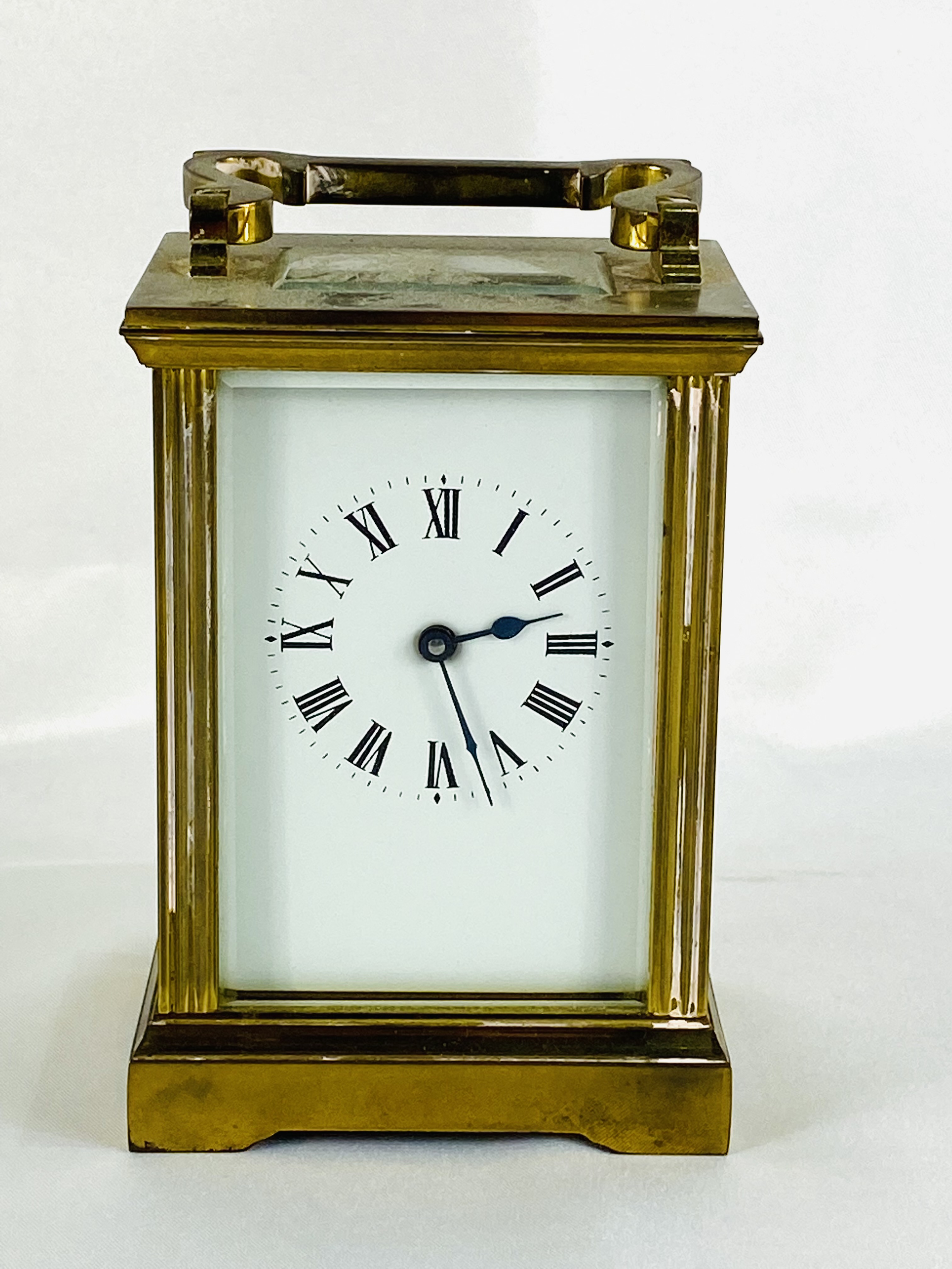 Brass cased carriage clock