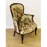 Victorian show wood elbow chair