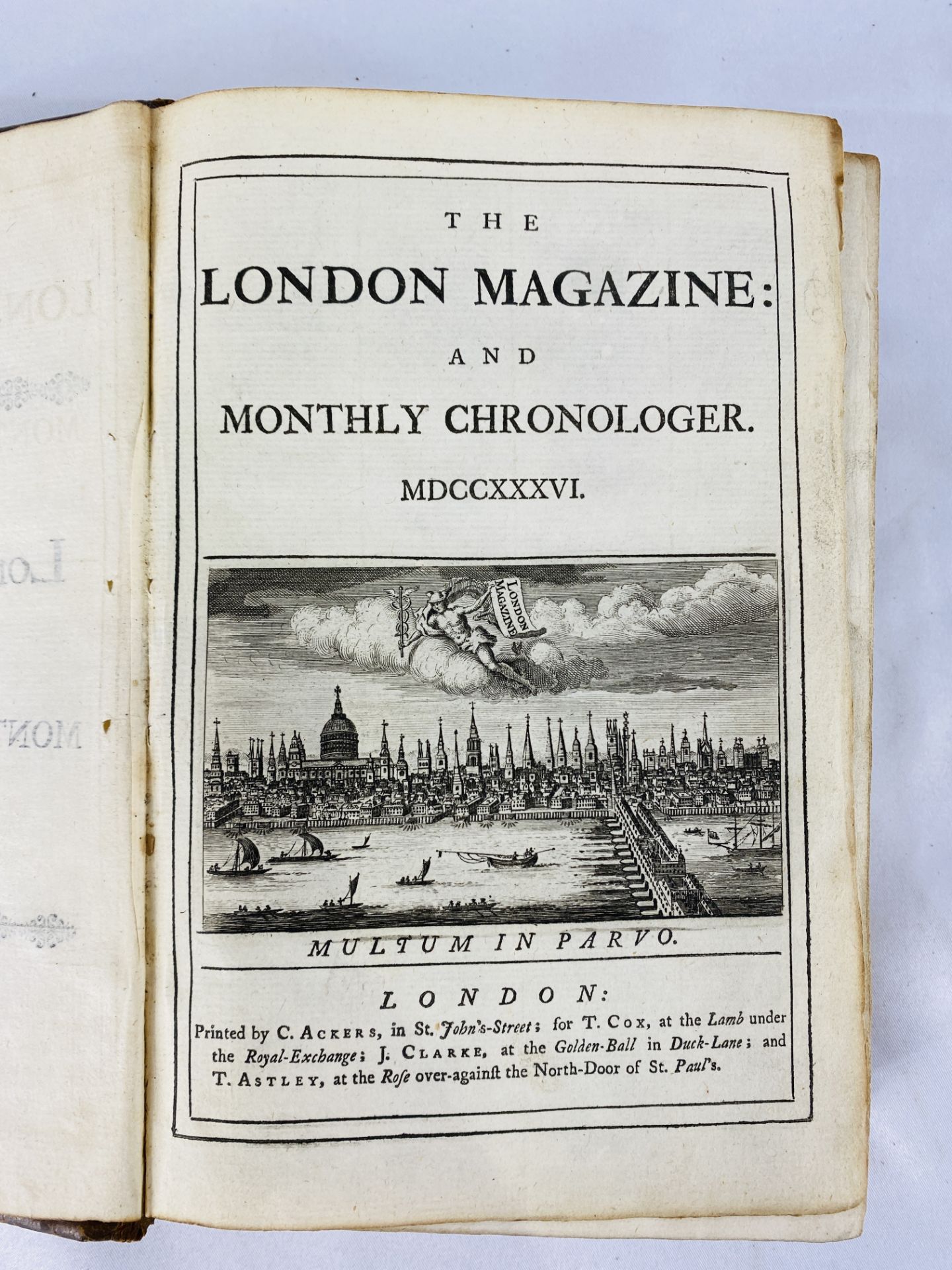 Leather bound book, The London magazine and Monthly Chronologer, 1736 - Bild 2 aus 3