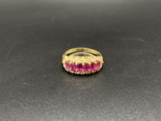 18ct gold, diamond and ruby ring