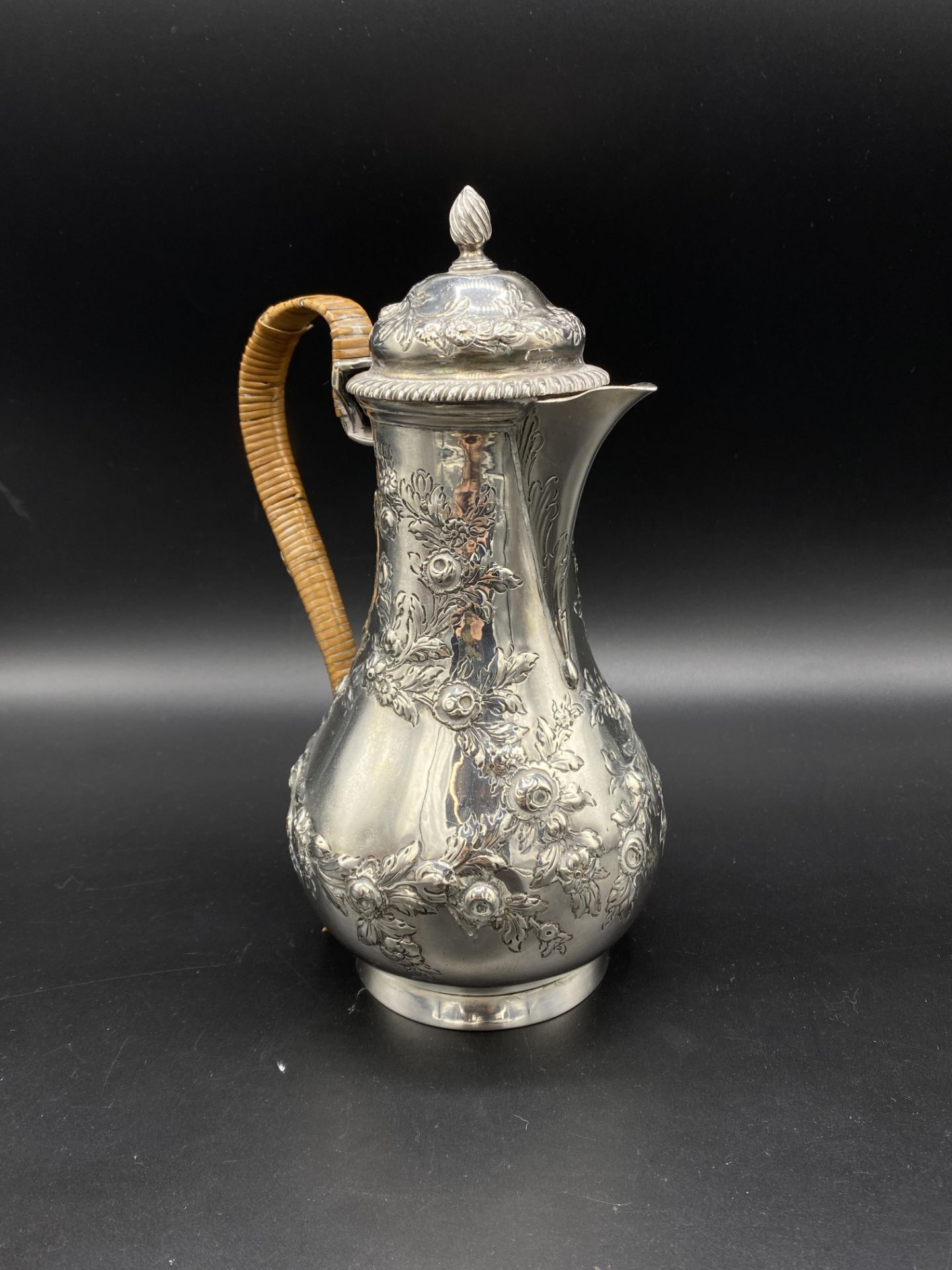 Edwardian silver lidded jug - Bild 2 aus 6