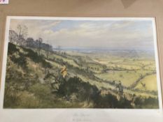 Framed and glazed Lionel Edwards print of The Quorn At Little Belvoir