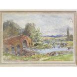 Alfred Rawlings, framed and glazed watercolour of Sonning bridge