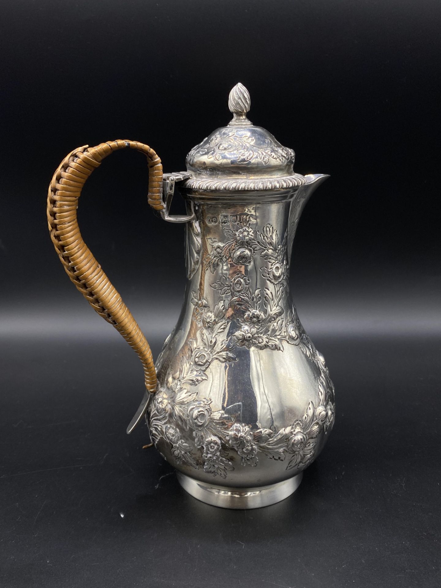 Edwardian silver lidded jug