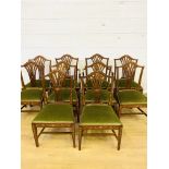 Set of ten mahogany dining chairs