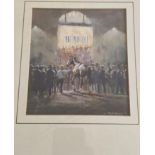 David Trundley, framed and glazed watercolour "Star of The Night, October Sales, Newmarket"