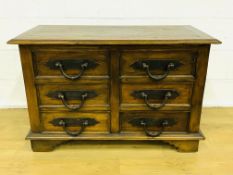 Hardwood chest of six drawers